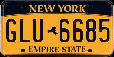 NY license plate GLU6685