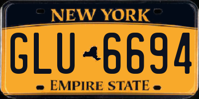 NY license plate GLU6694