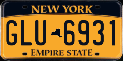 NY license plate GLU6931