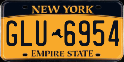 NY license plate GLU6954