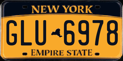 NY license plate GLU6978