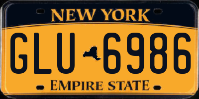 NY license plate GLU6986