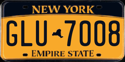 NY license plate GLU7008