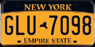 NY license plate GLU7098