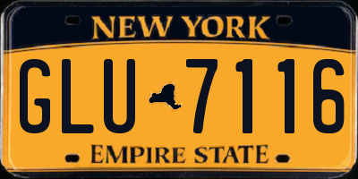 NY license plate GLU7116