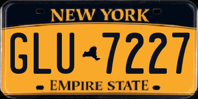 NY license plate GLU7227