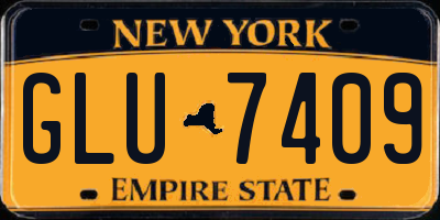 NY license plate GLU7409