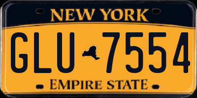 NY license plate GLU7554