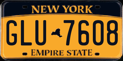 NY license plate GLU7608