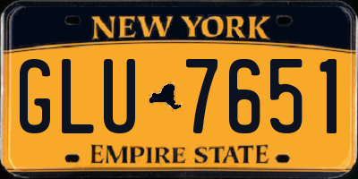 NY license plate GLU7651