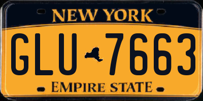 NY license plate GLU7663