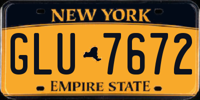 NY license plate GLU7672