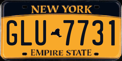 NY license plate GLU7731