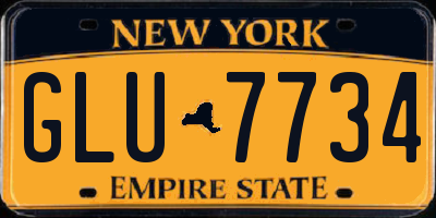 NY license plate GLU7734