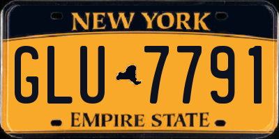 NY license plate GLU7791