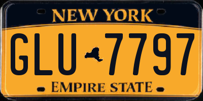 NY license plate GLU7797