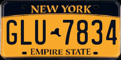 NY license plate GLU7834