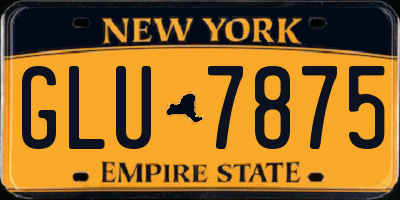 NY license plate GLU7875