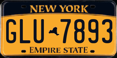 NY license plate GLU7893