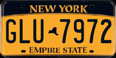 NY license plate GLU7972