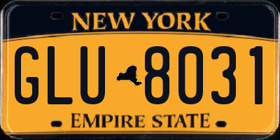 NY license plate GLU8031