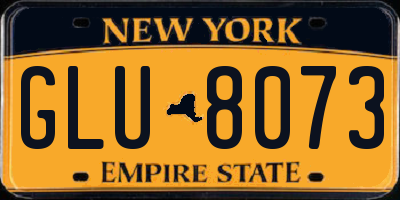 NY license plate GLU8073