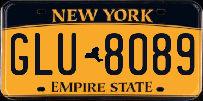 NY license plate GLU8089