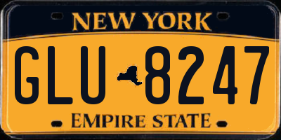 NY license plate GLU8247