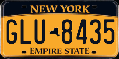 NY license plate GLU8435