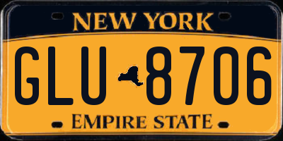 NY license plate GLU8706