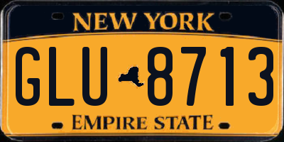 NY license plate GLU8713