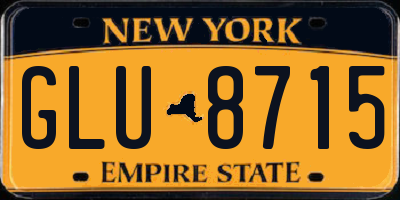 NY license plate GLU8715