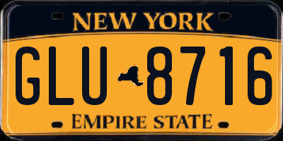 NY license plate GLU8716