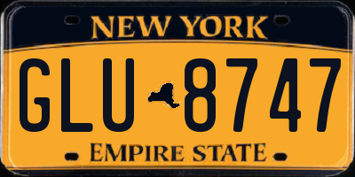 NY license plate GLU8747