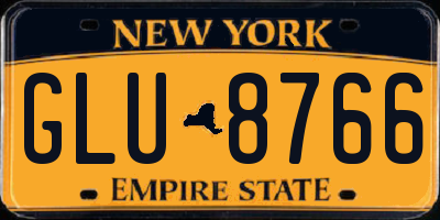 NY license plate GLU8766