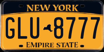 NY license plate GLU8777