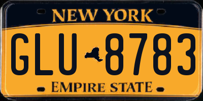 NY license plate GLU8783