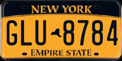NY license plate GLU8784