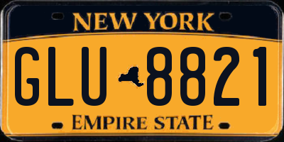 NY license plate GLU8821