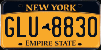 NY license plate GLU8830