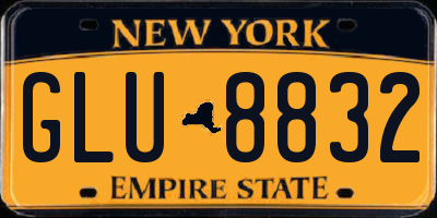 NY license plate GLU8832