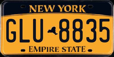 NY license plate GLU8835