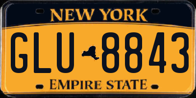 NY license plate GLU8843