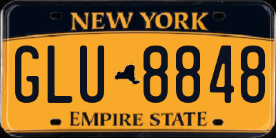 NY license plate GLU8848