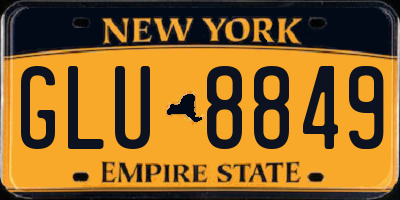 NY license plate GLU8849