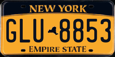 NY license plate GLU8853