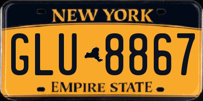 NY license plate GLU8867