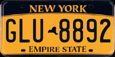 NY license plate GLU8892
