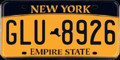 NY license plate GLU8926