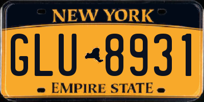 NY license plate GLU8931